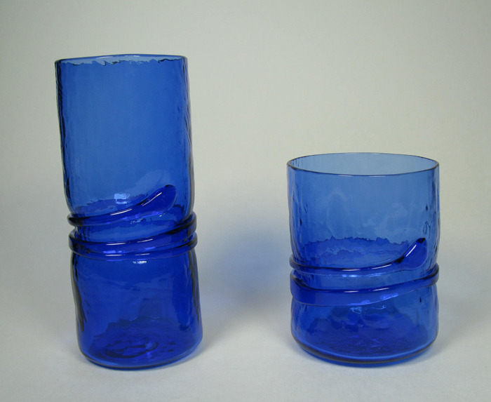 Hand-blown glasses in Blue